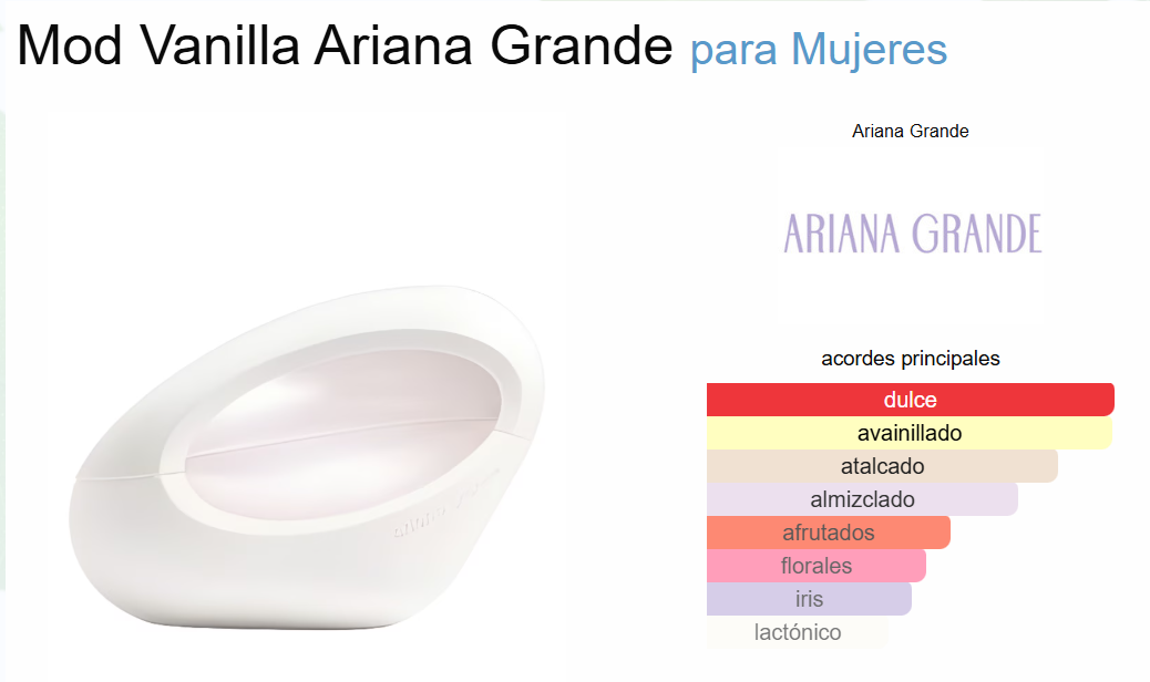 Decant Mod Vanilla - Ariana Grande